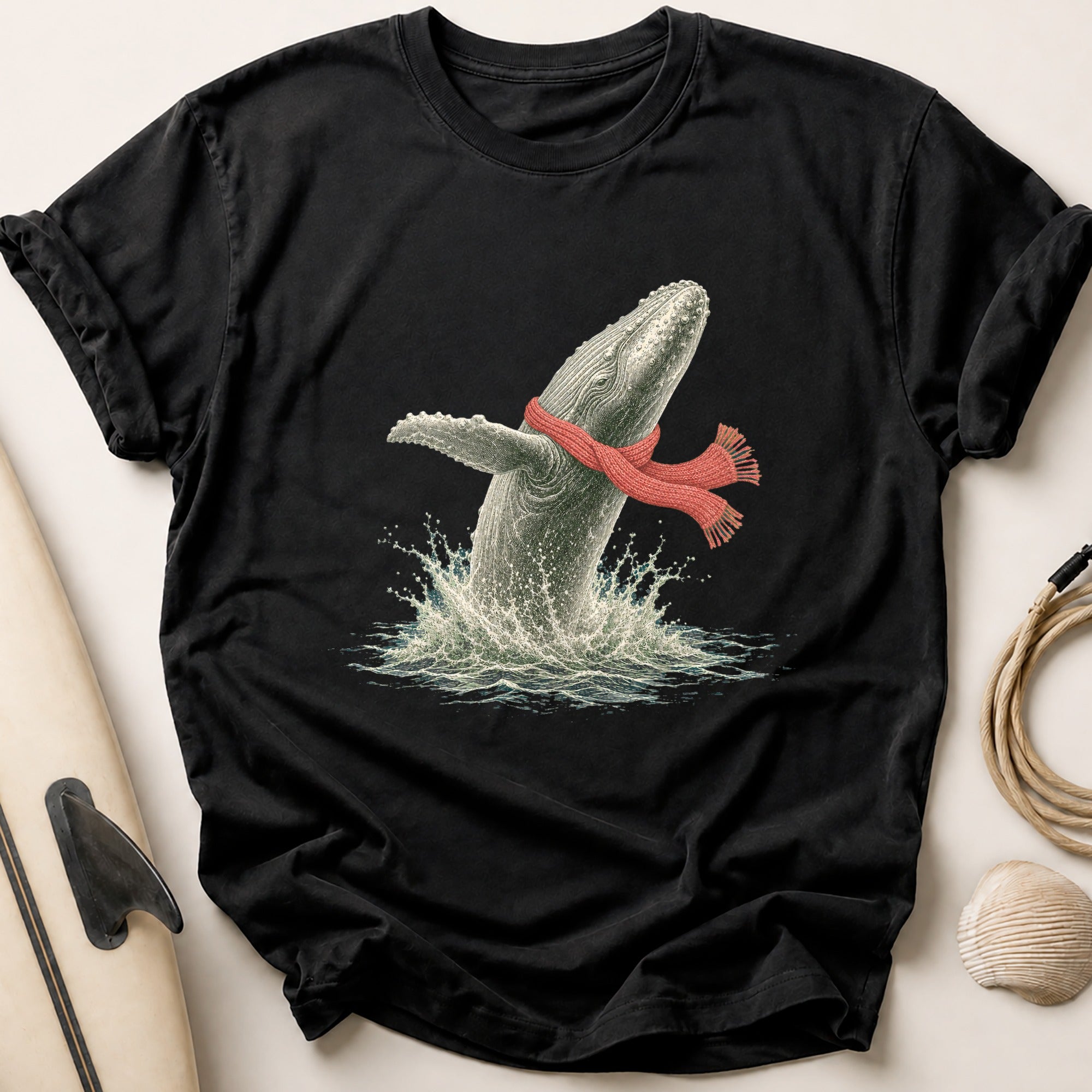 Humpback Whale Breaching Tee - Black