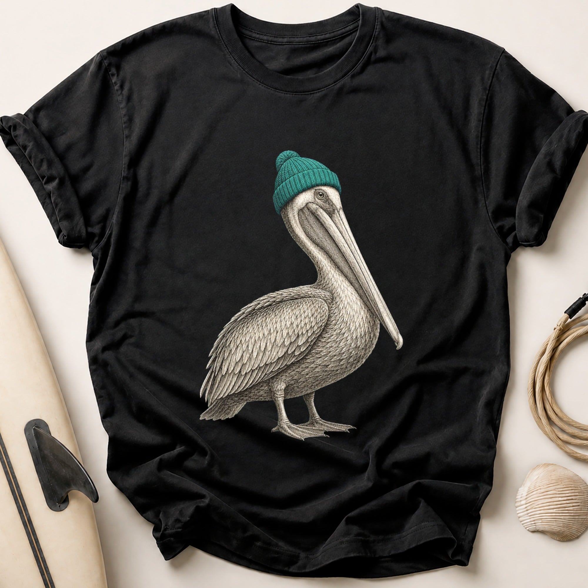 Brown Pelican Tee - Black