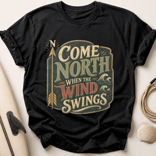 Come North When the Wind Swings Tee - Black