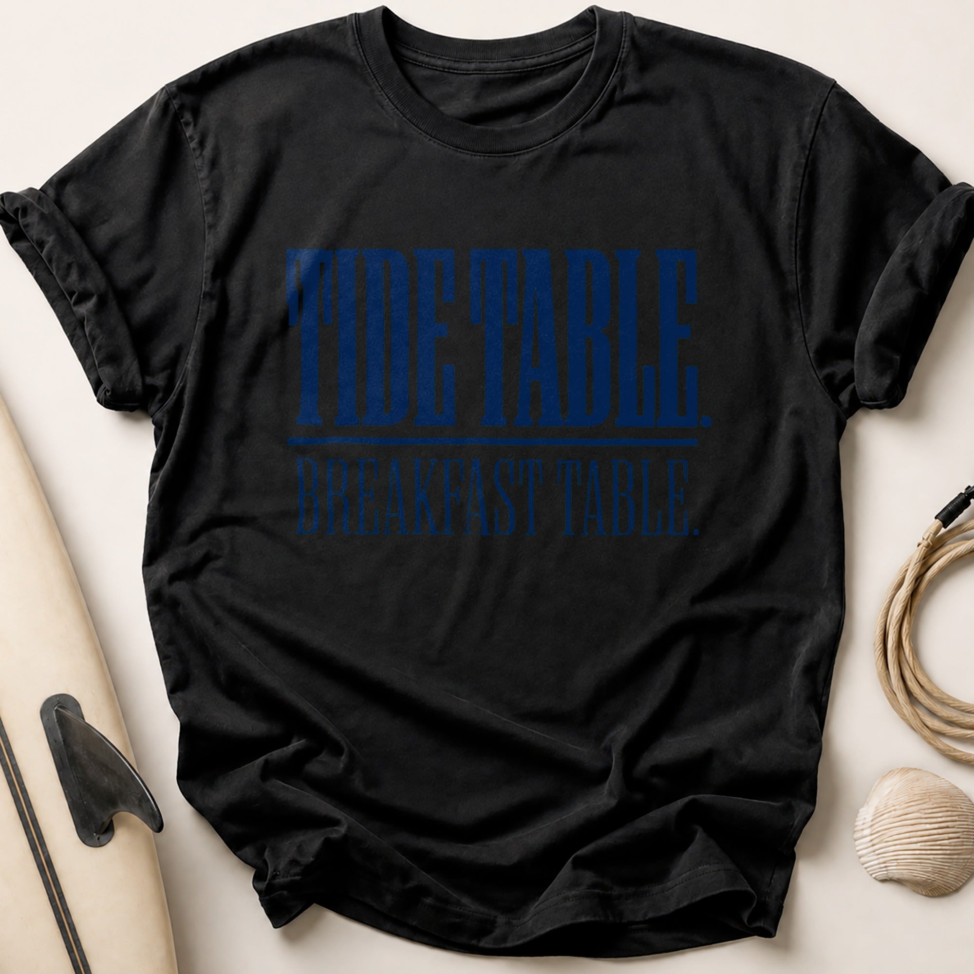 Tide Table. Breakfast Table Tee - Black