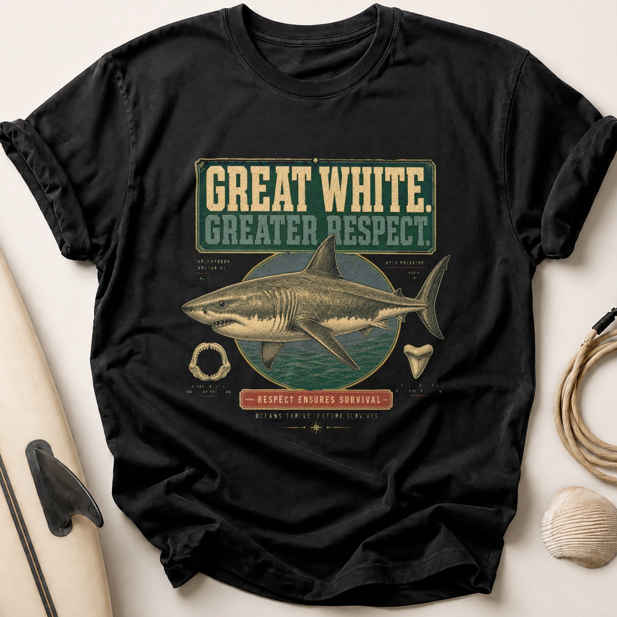 Great White. Greater Respect Tee - Black