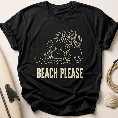 Beach Please Tee - Black