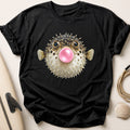 Bubble Blowing Pufferfish Tee - Black