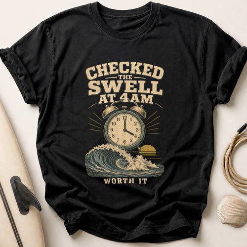 Checked The Swell Tee - Black
