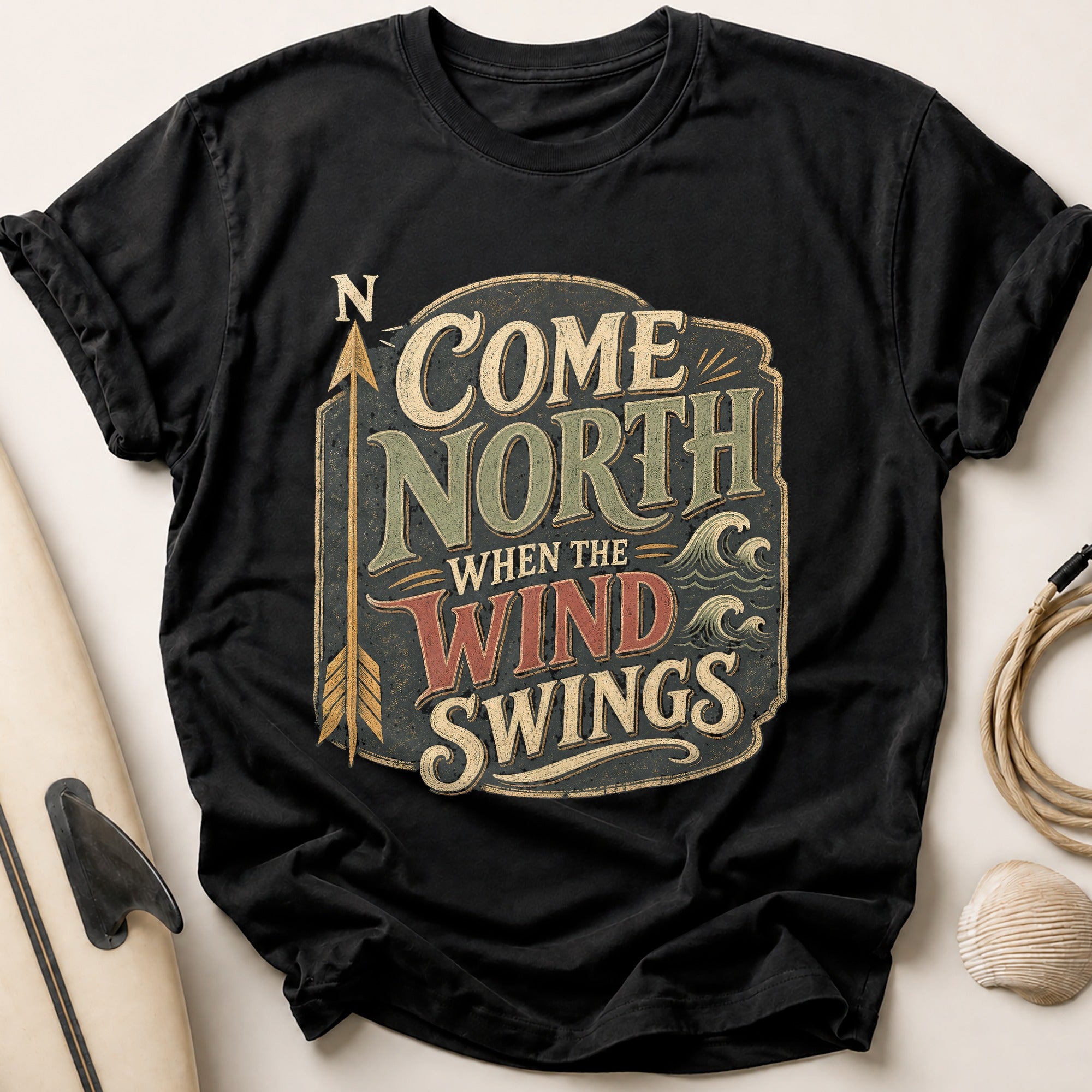 Come North Wind Swings Tee - Black