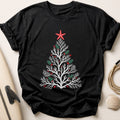 Coral Christmas Tree 19 Tee - Black