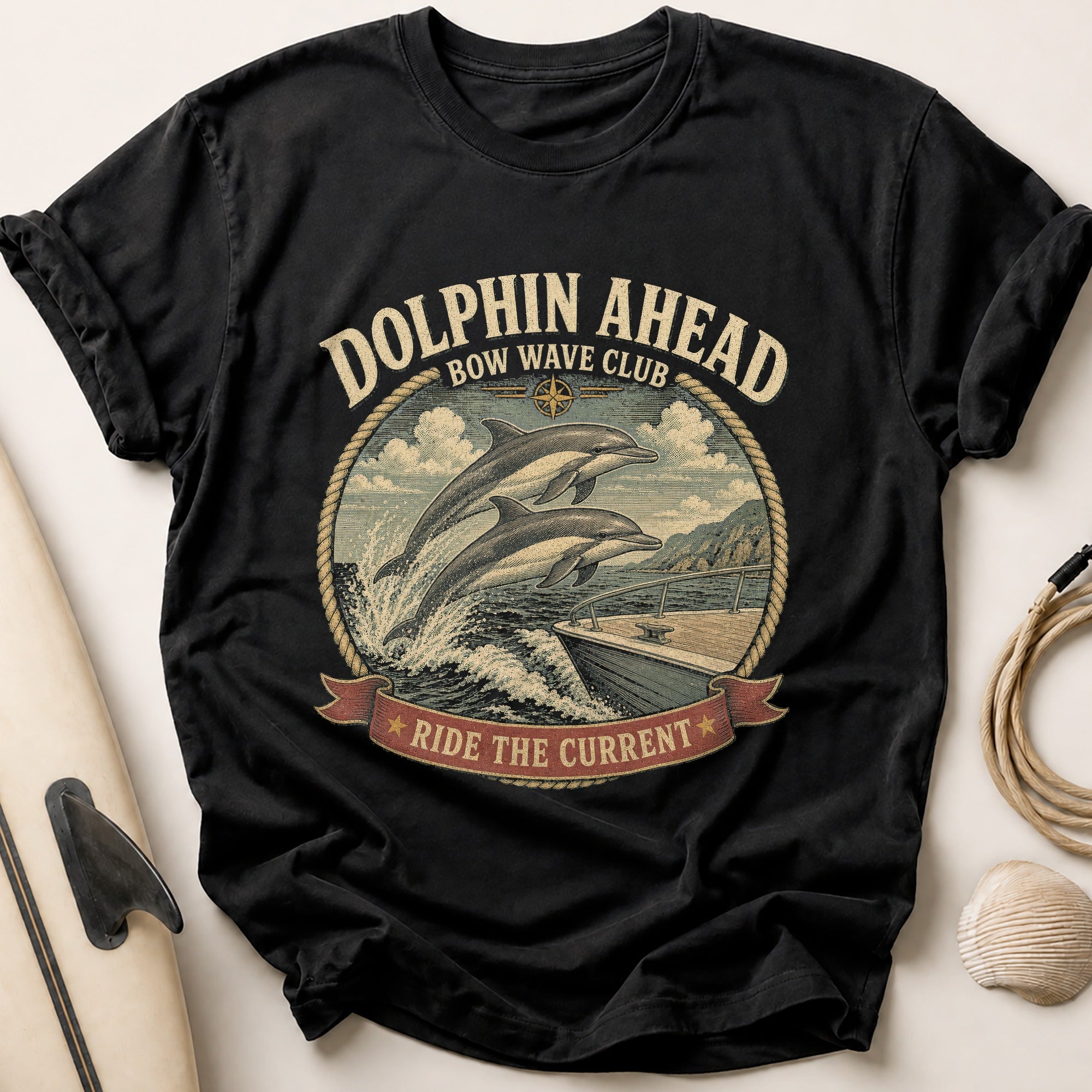Dolphin Ahead Tee - Black