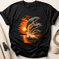 Dolphins Sunset Fire Tee - Black
