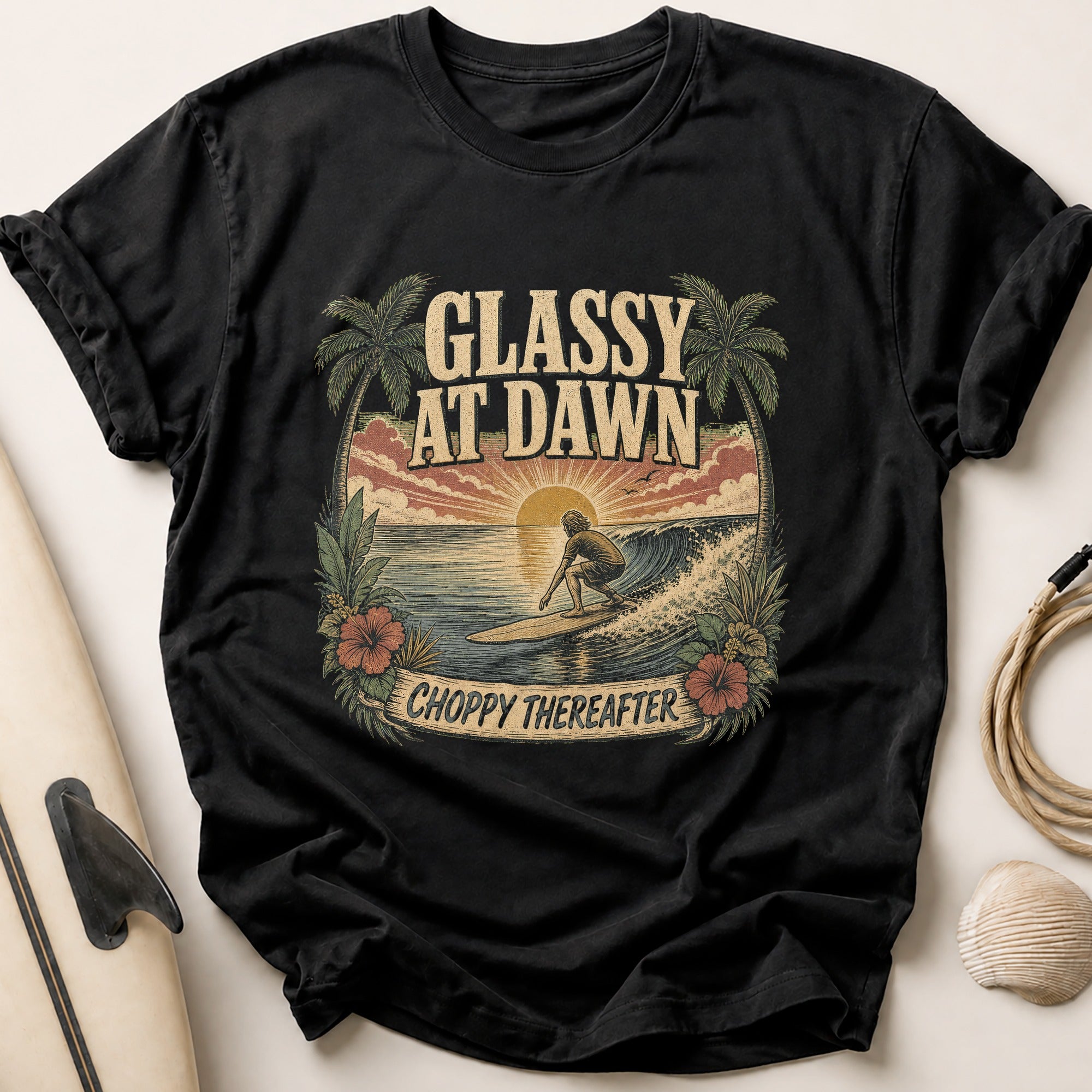 Glassy At Dawn Tee - Black
