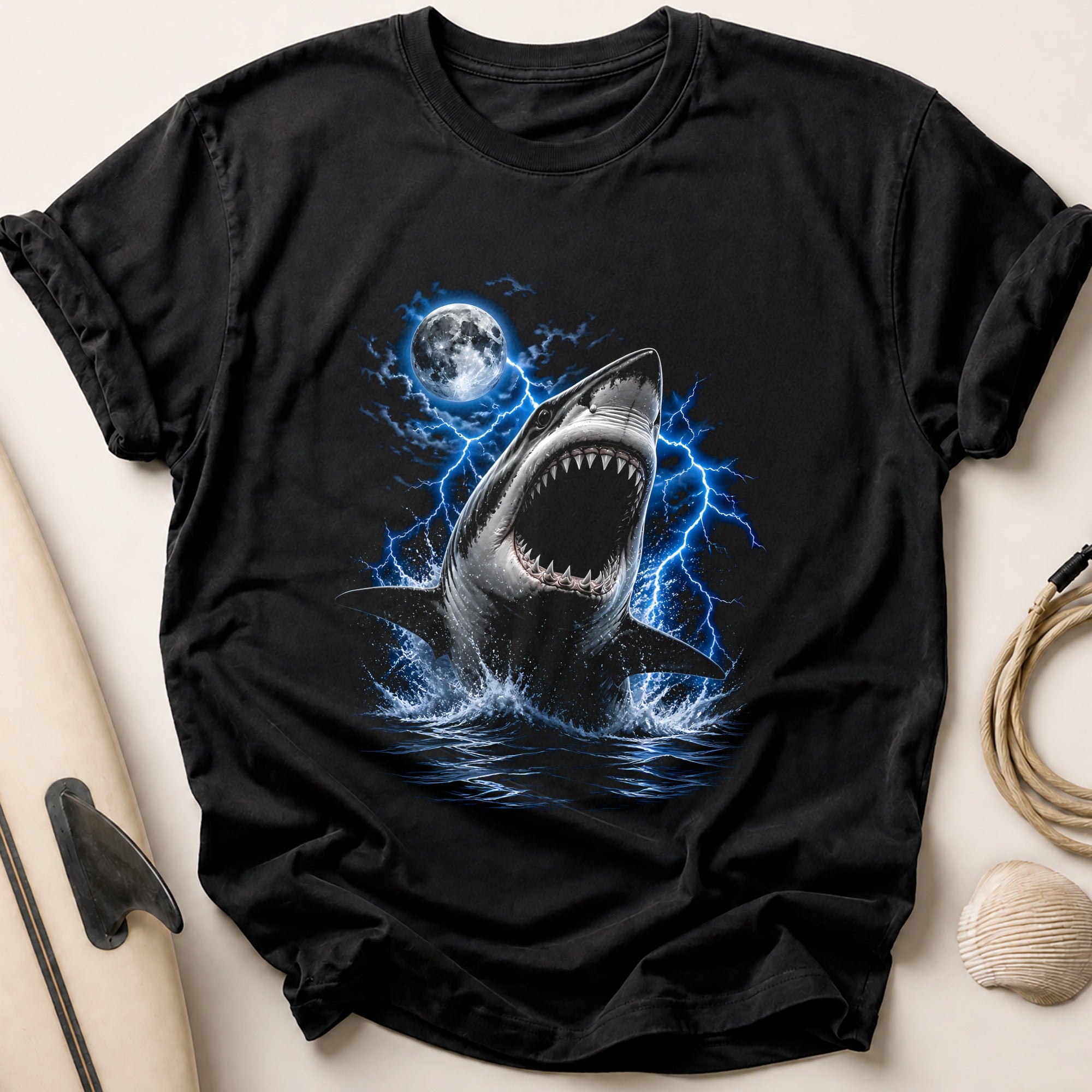 Great White Storm Blue Tee - Black