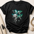 Jellyfish Aurora Teal Tee - Black