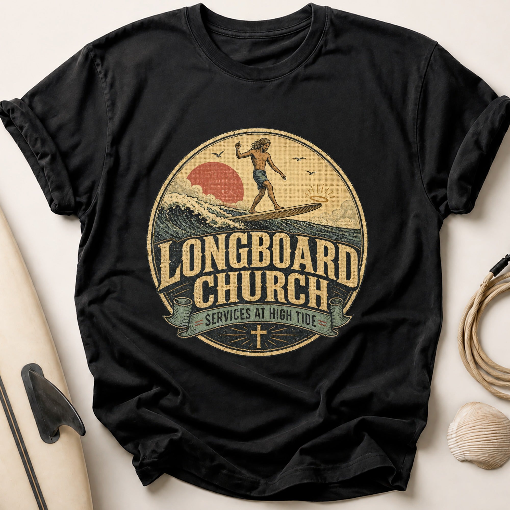 Longboard Church Tee - Black