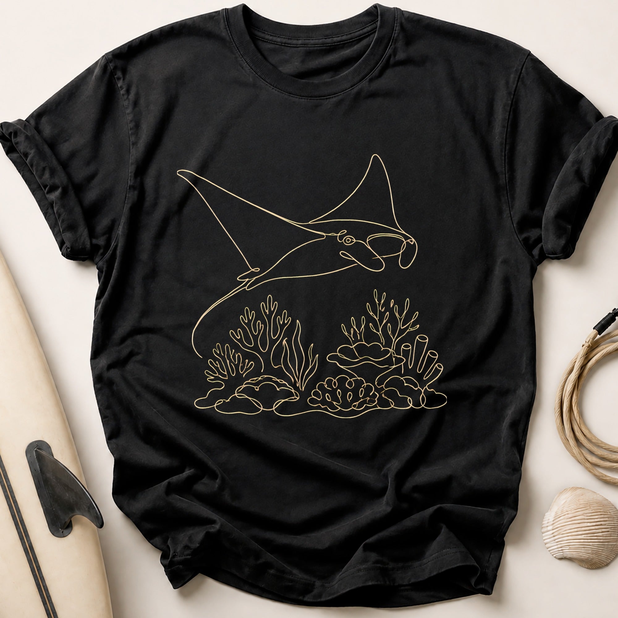 Manta Ray Reef Tee - Black