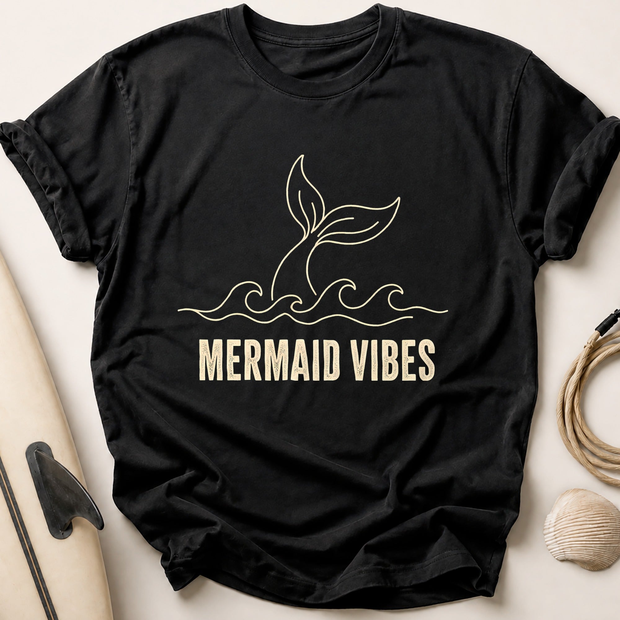Mermaid Vibes Tee - Black