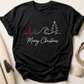 Merry Christmas Heartbeat 24 Tee - Black