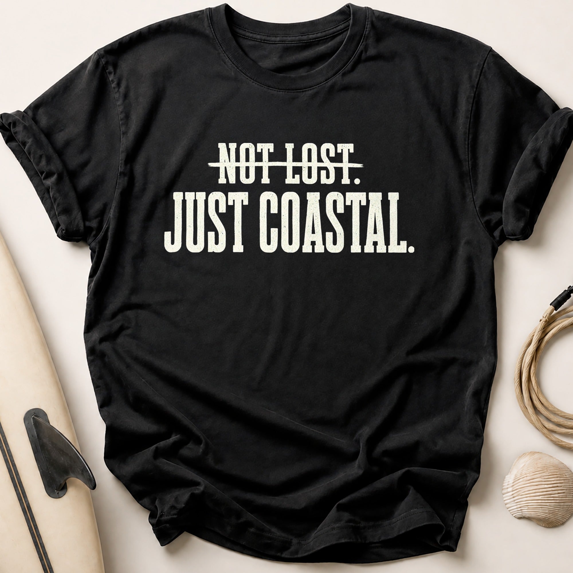 Not Lost Just Coastal Tee - Black