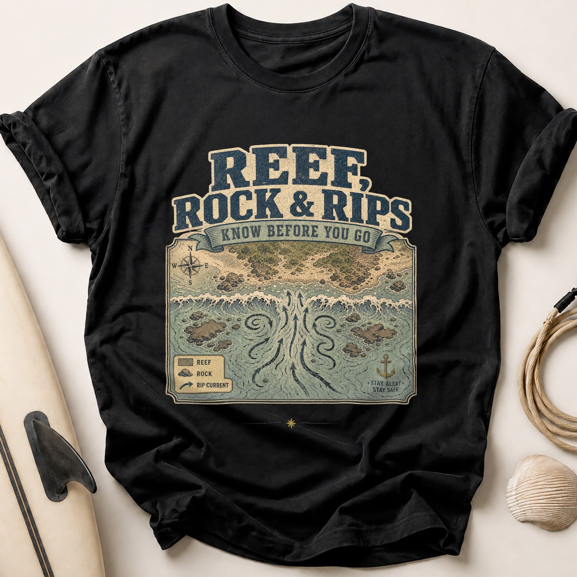 Reef, Rock & Rips Tee - Black