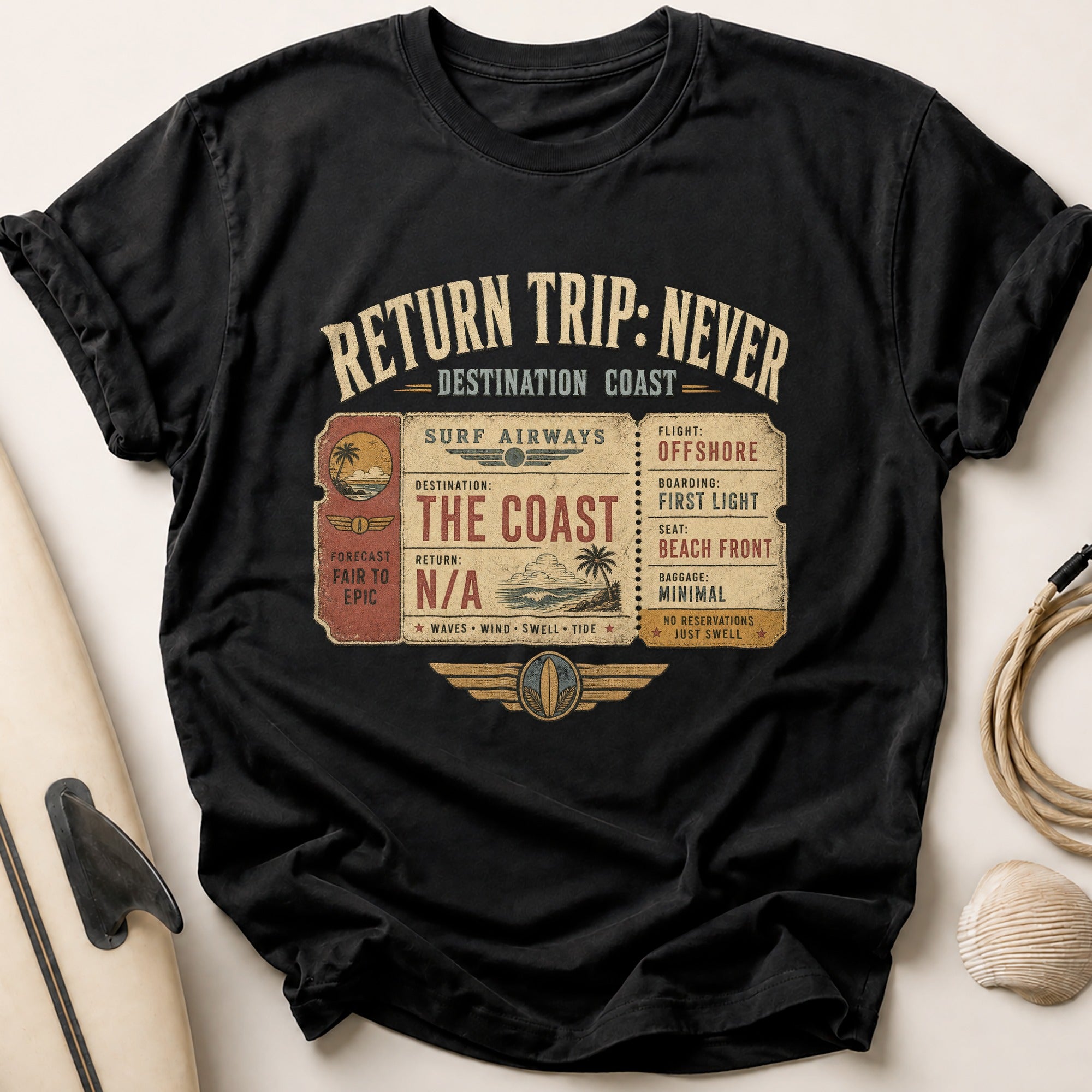 Return Trip Never Tee - Black
