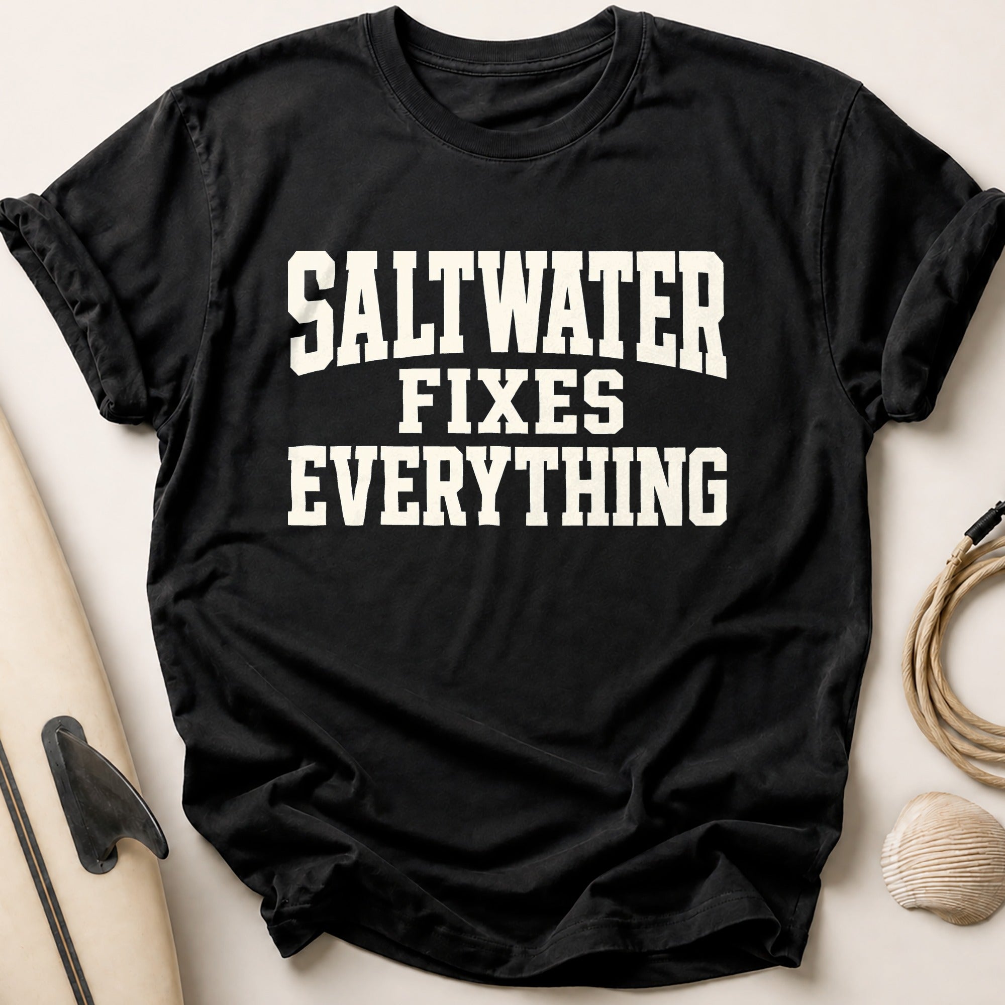 Saltwater Fixes Everything Tee - Black