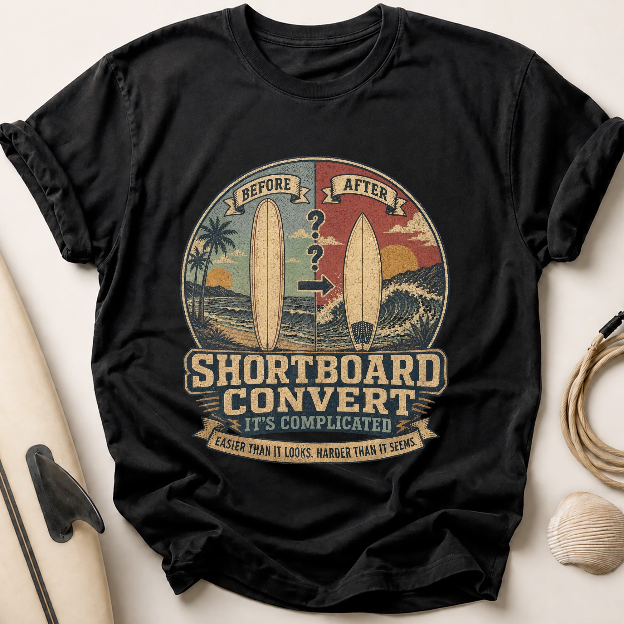 Shortboard Convert Tee - Black
