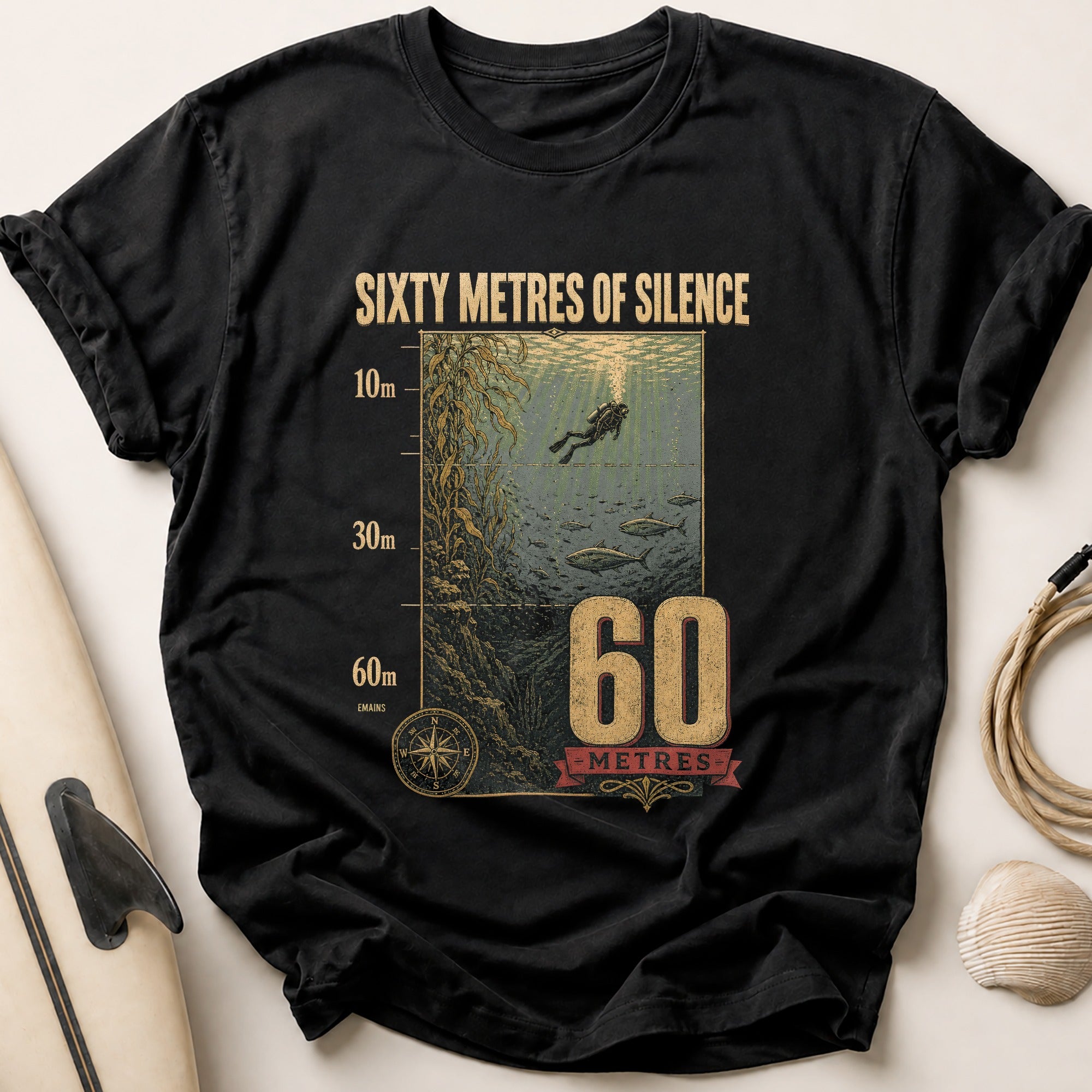 Sixty Metres Tee - Black