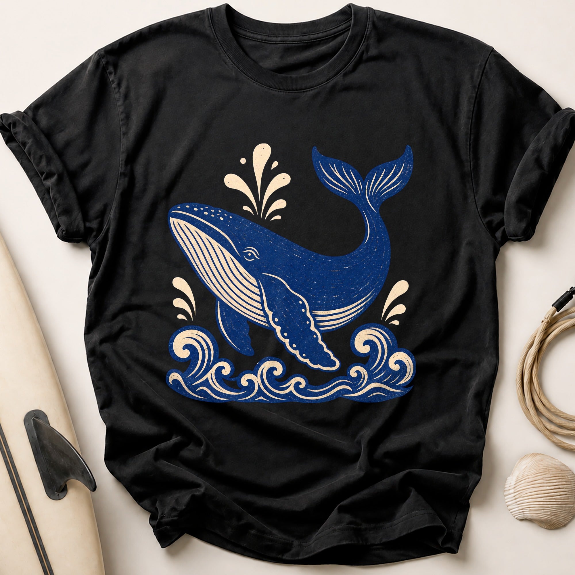 Spouting Whale Tee - Black
