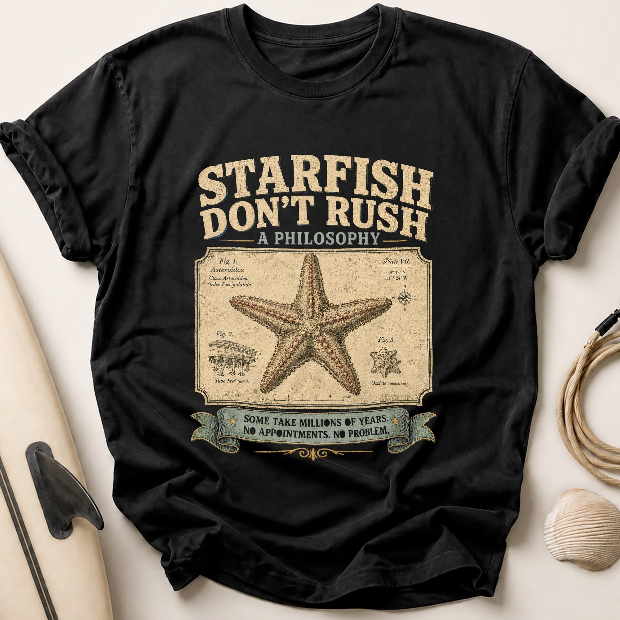 Starfish Don't Rush Tee - Black