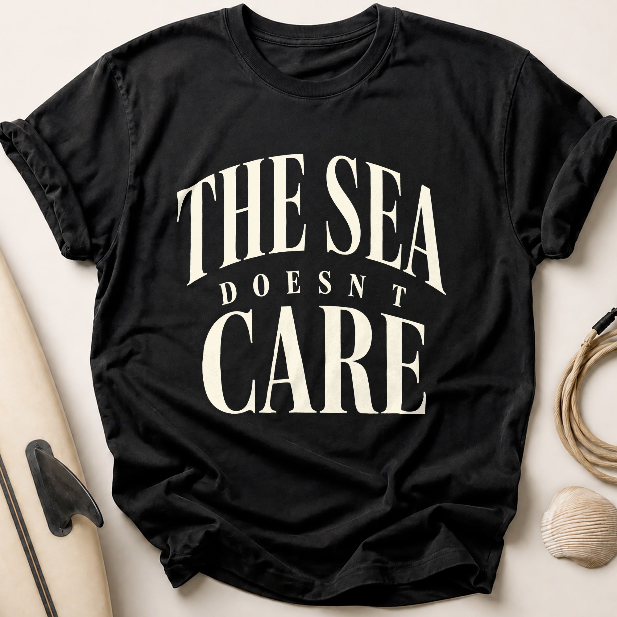 The Sea Doesn't Care Tee - Black