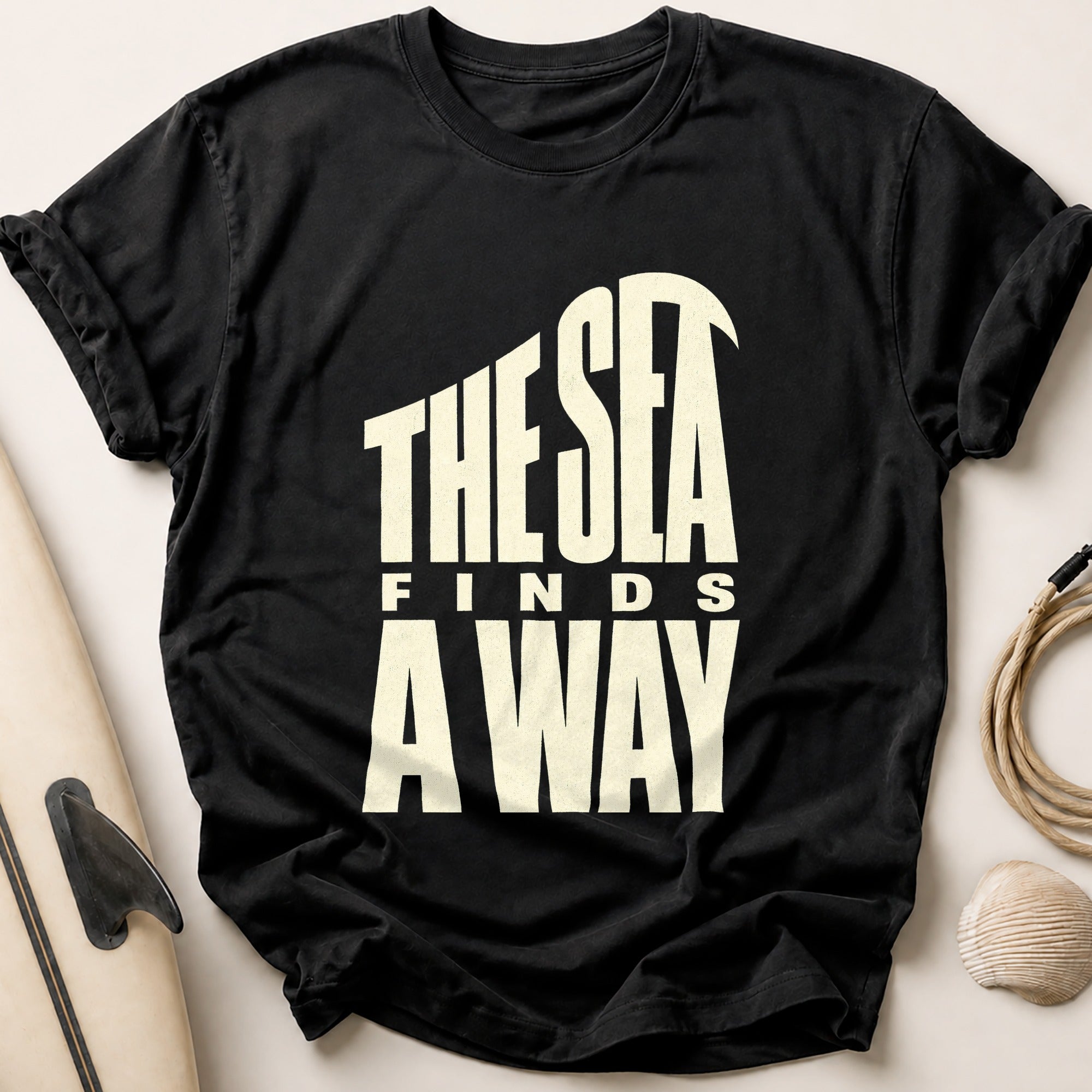 The Sea Finds Away Tee - Black