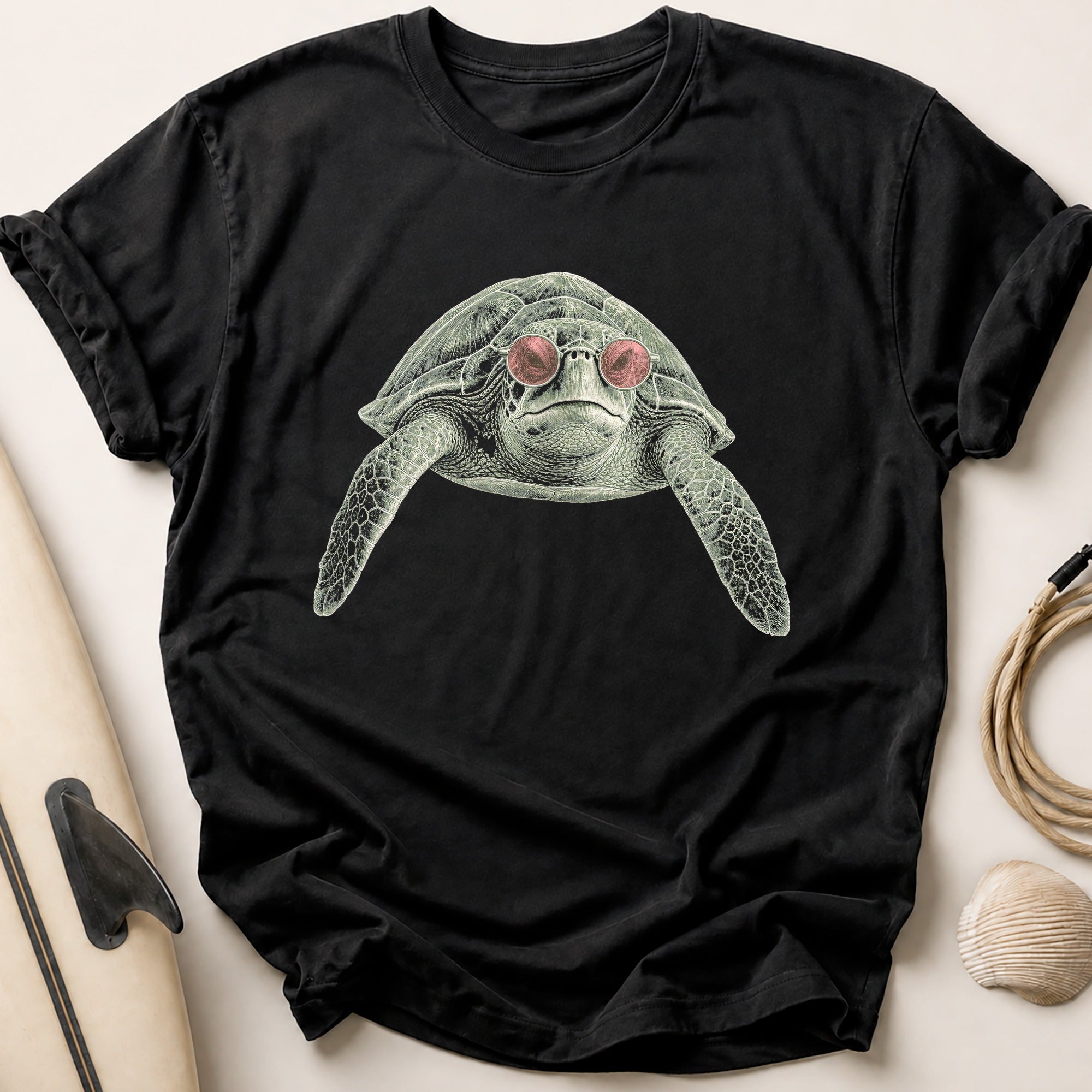 Turtle Rose Tee - Black
