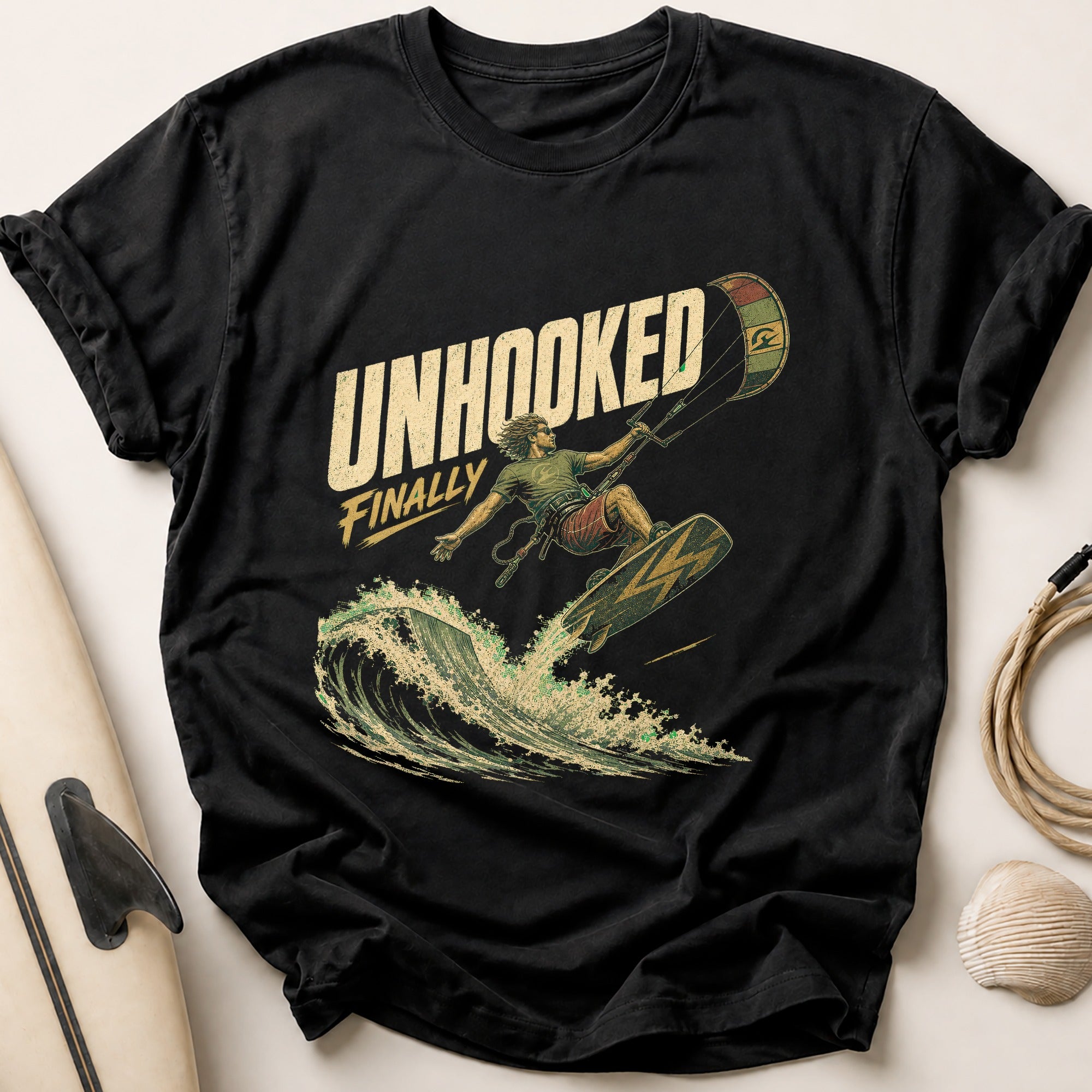 Unhooked Finally Tee - Black