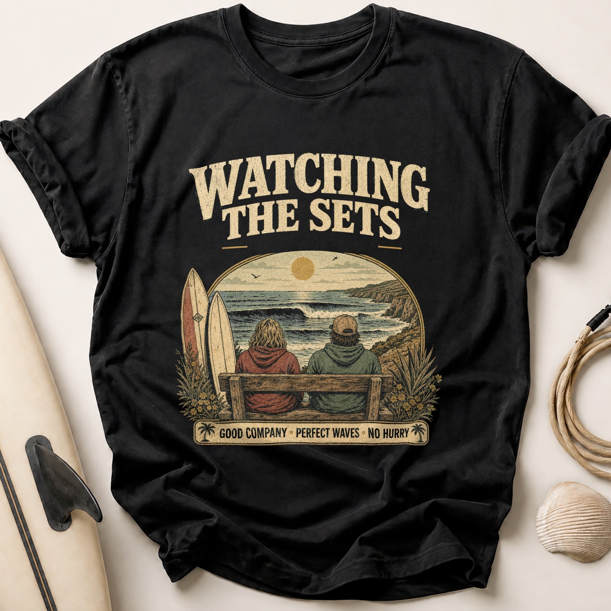 Watching The Sets Tee - Black