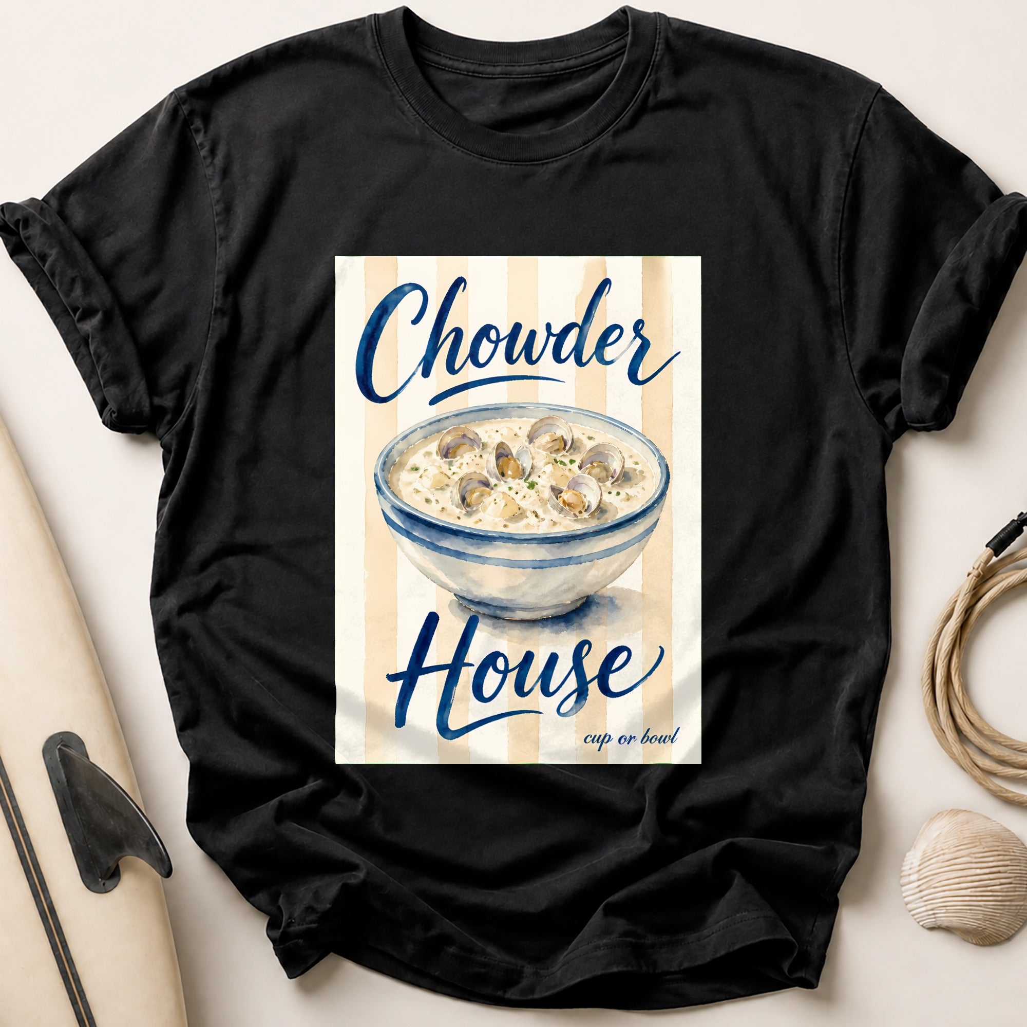 Chowder House Seafood Soup Tee - Black