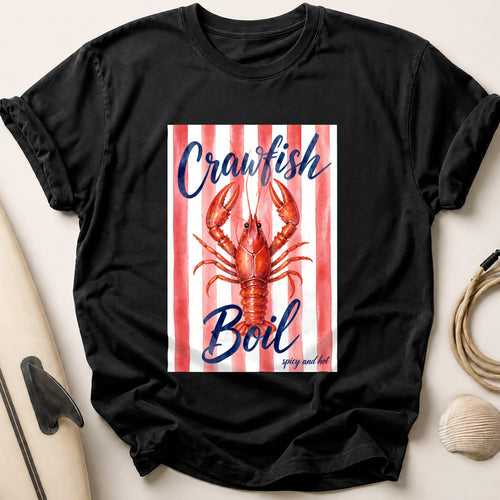 Crawfish Boil Spicy Hot Seafood Funny Tee - Black