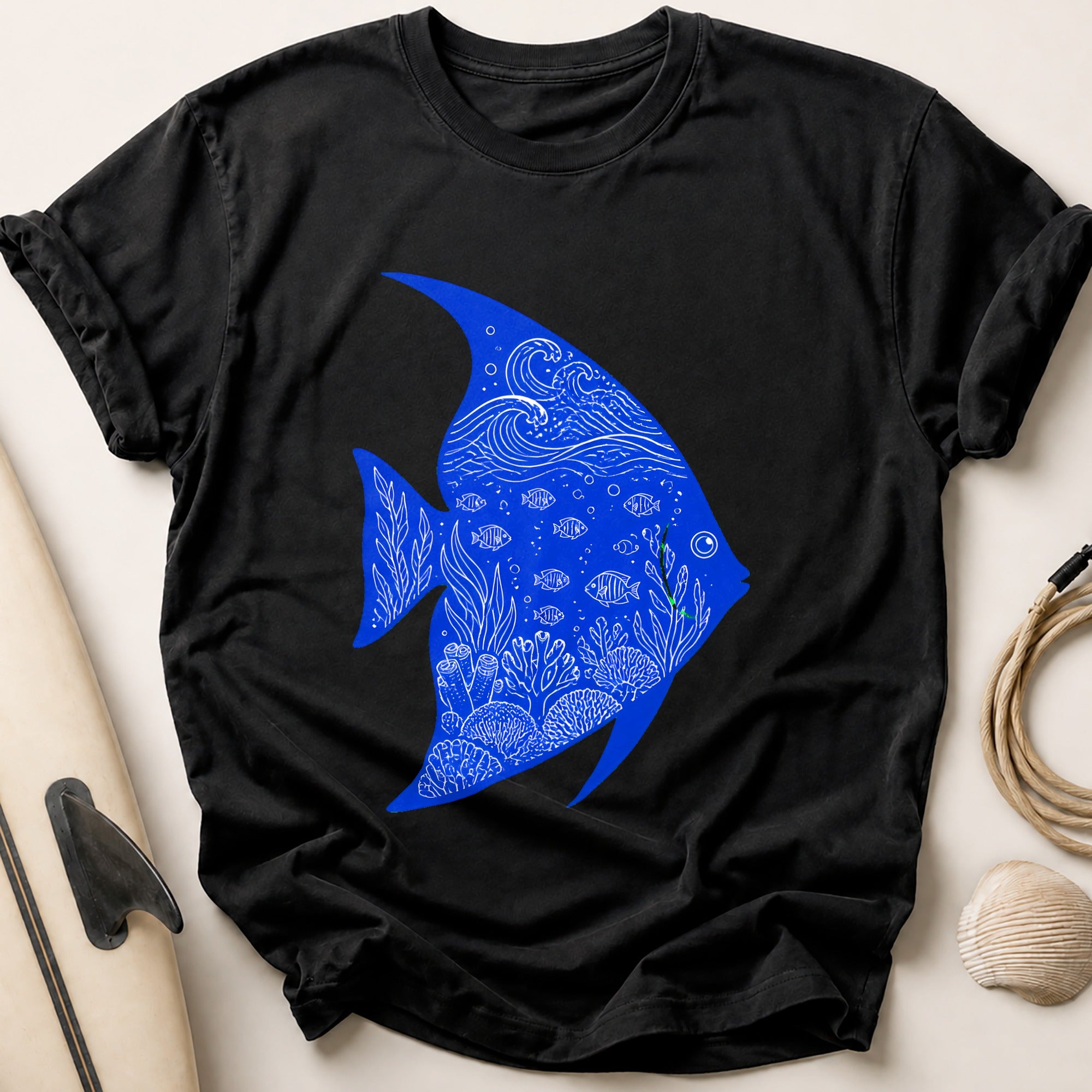 Fish Ocean Aquarium Underwater Tee - Black
