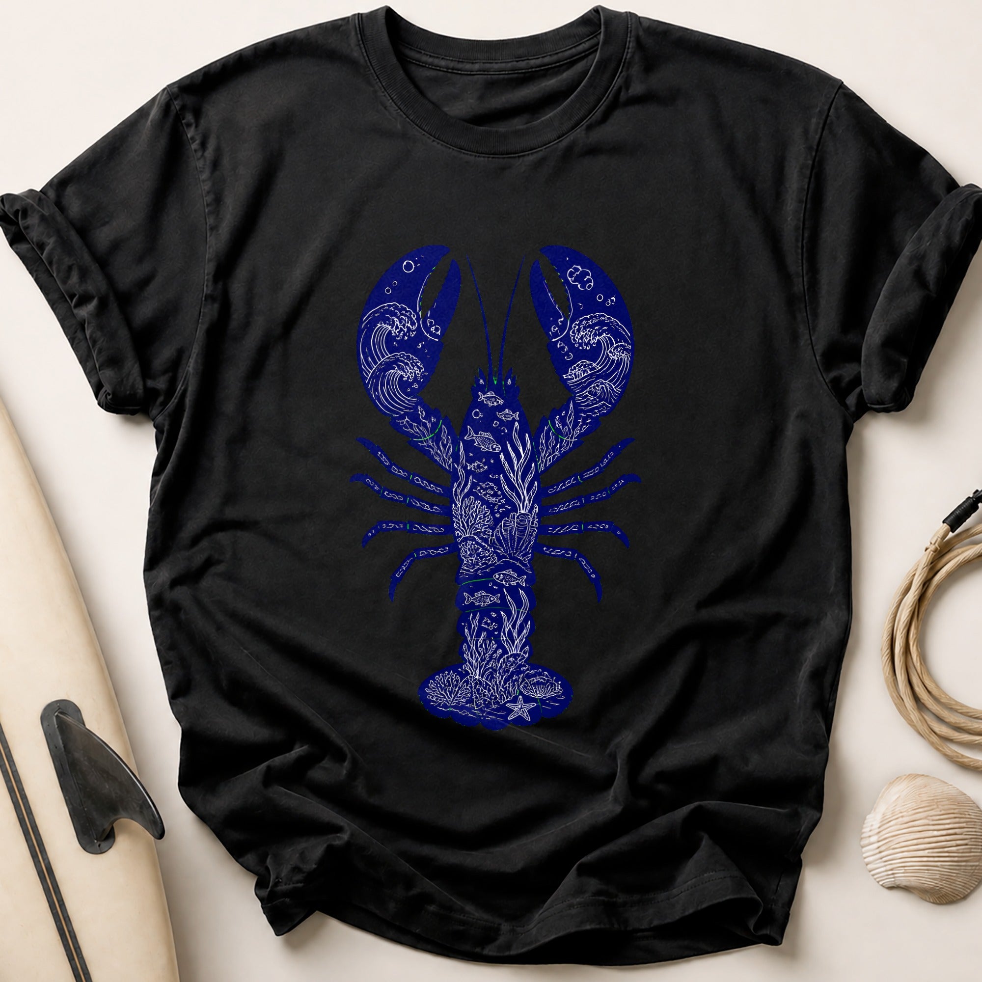 Lobster Ocean Seafood Creature Tee - Black