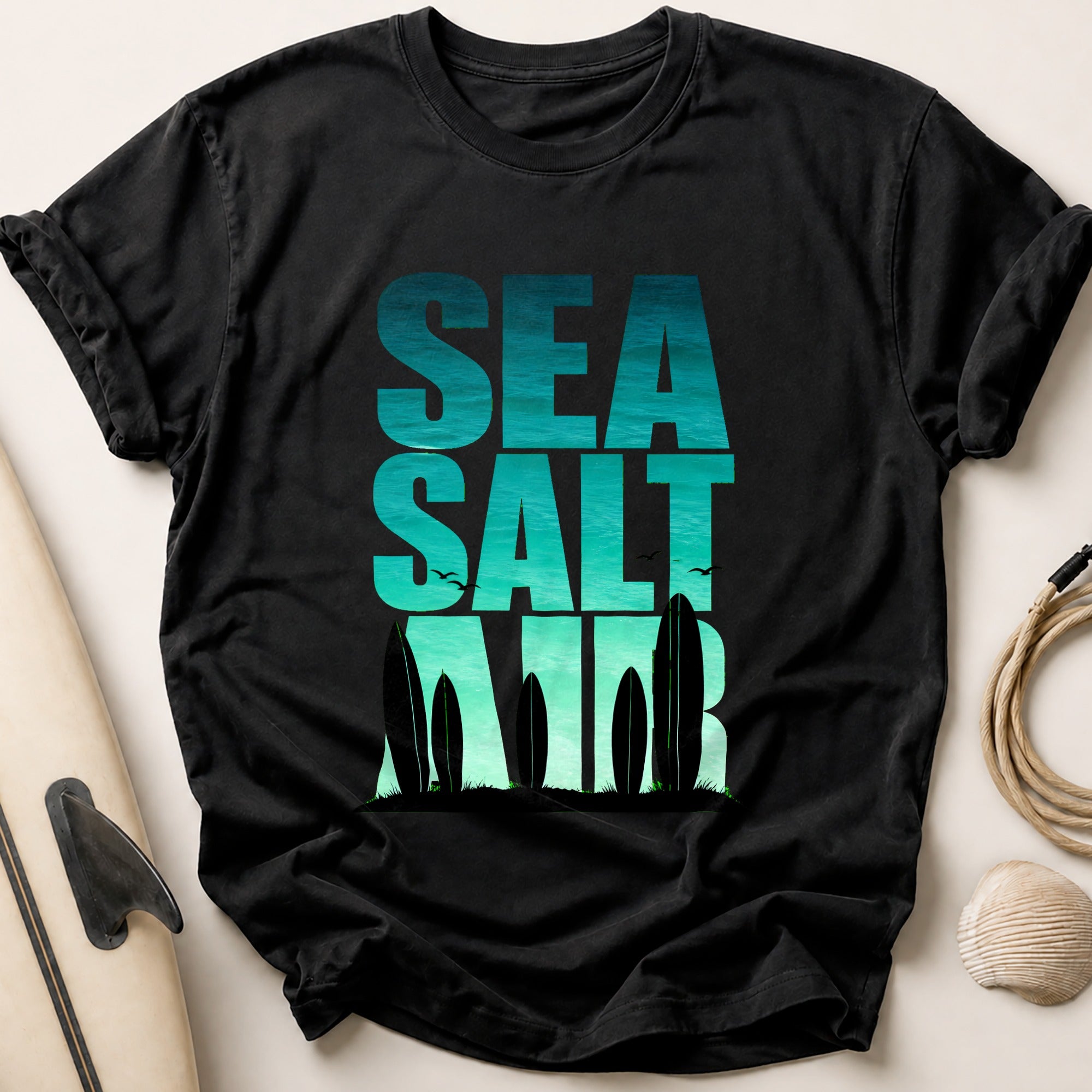 Sea Salt Cactus Desert Vintage Tee - Black