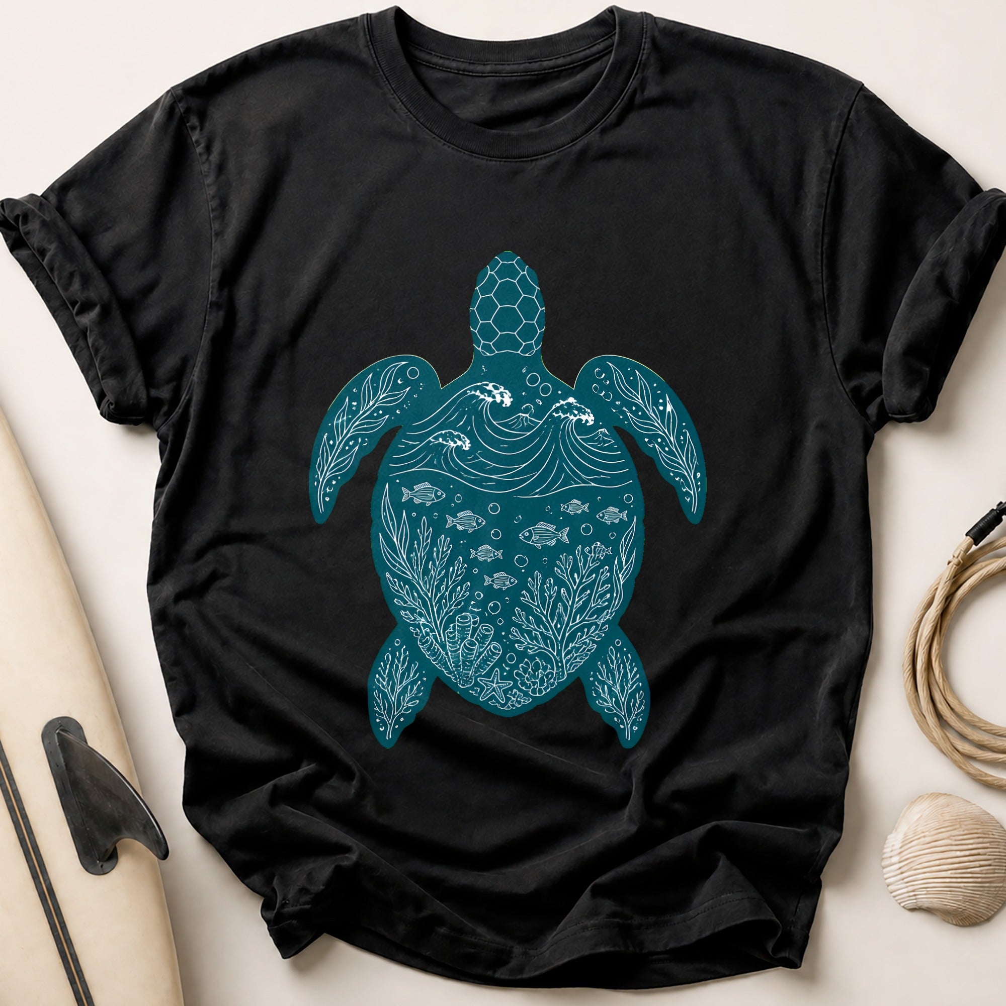 Sea Turtle Ocean Marine Tee - Black