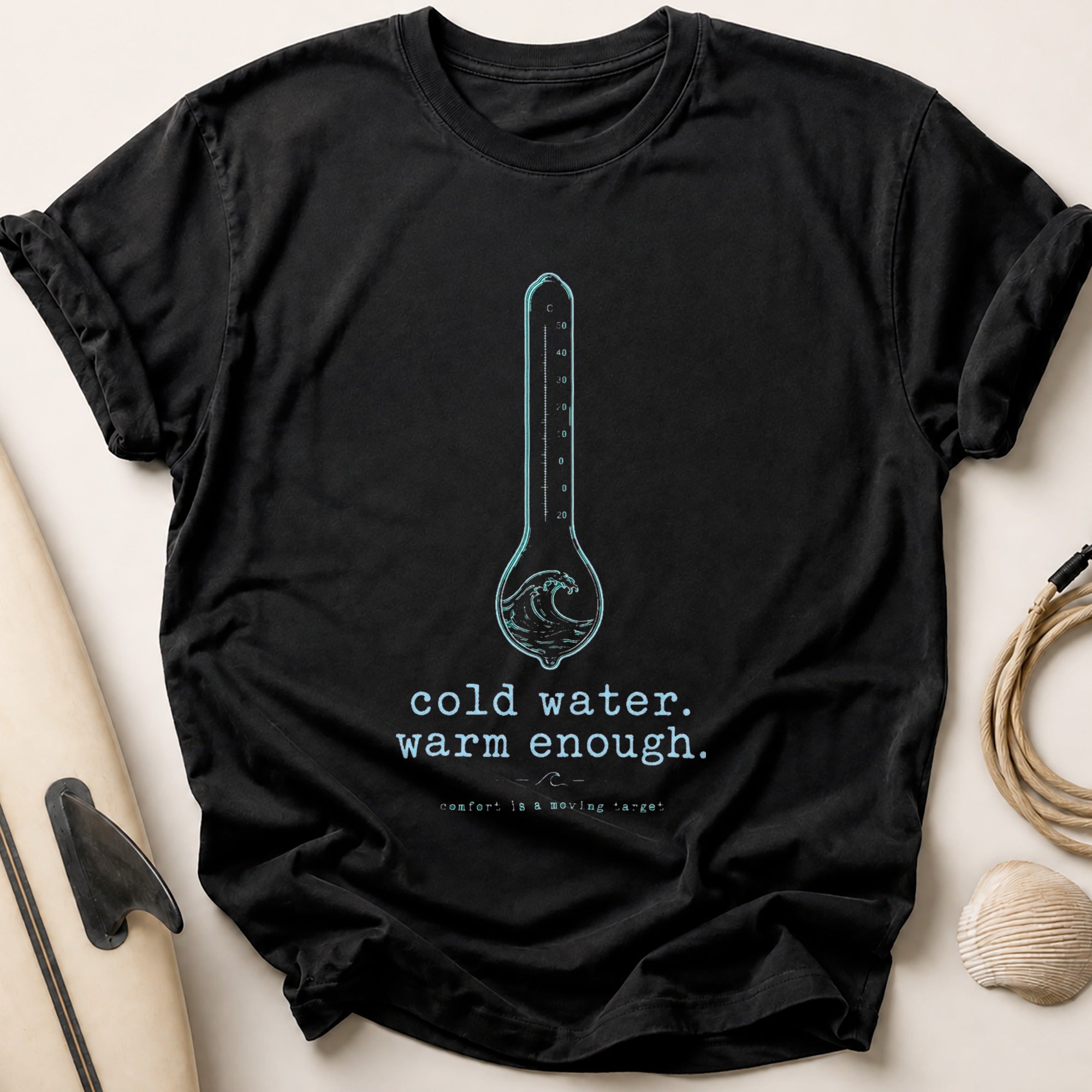 cold water. warm enough. Tee - Black