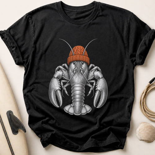 Bobble Hat Lobster Tee - Black