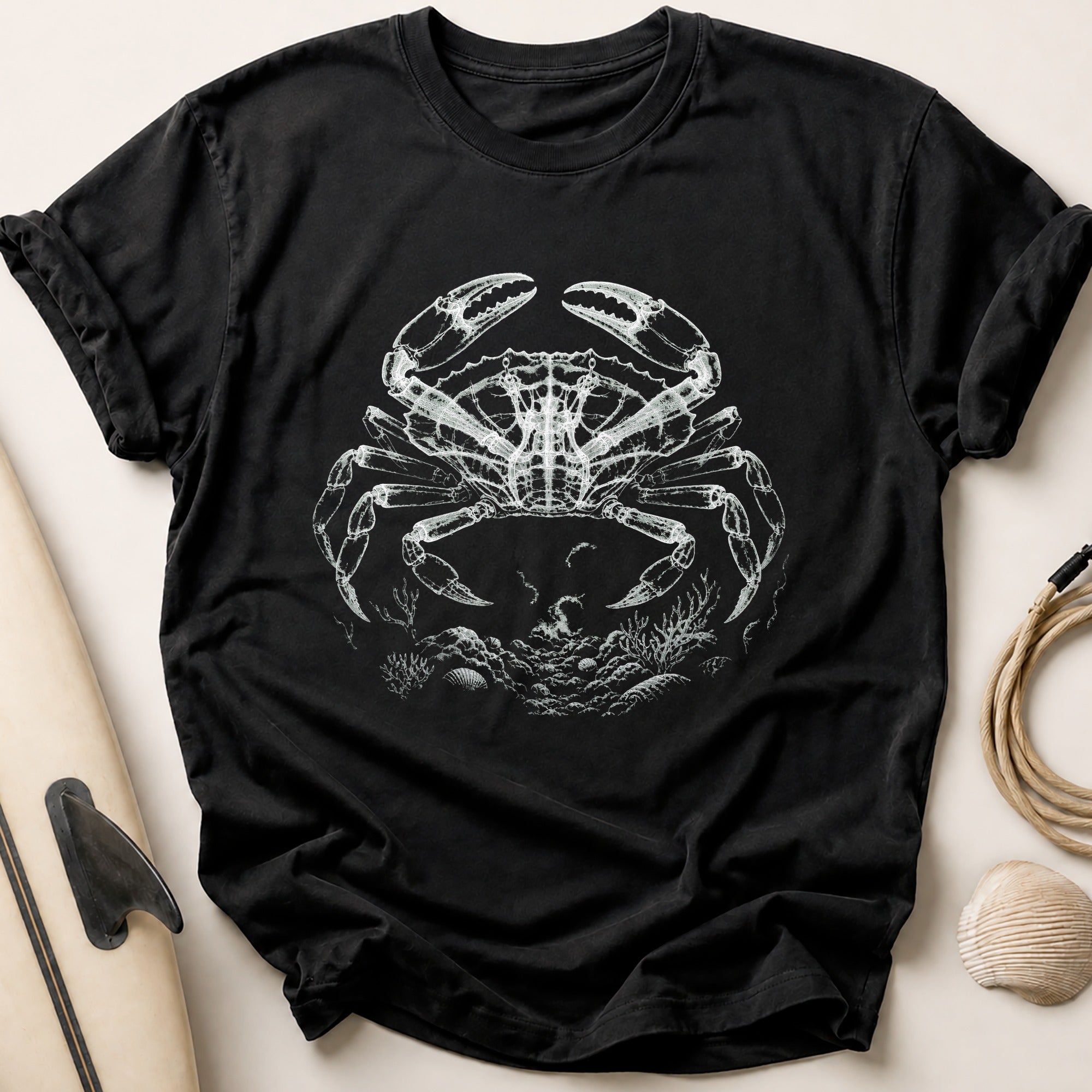 Single Line Crab Tee - Black