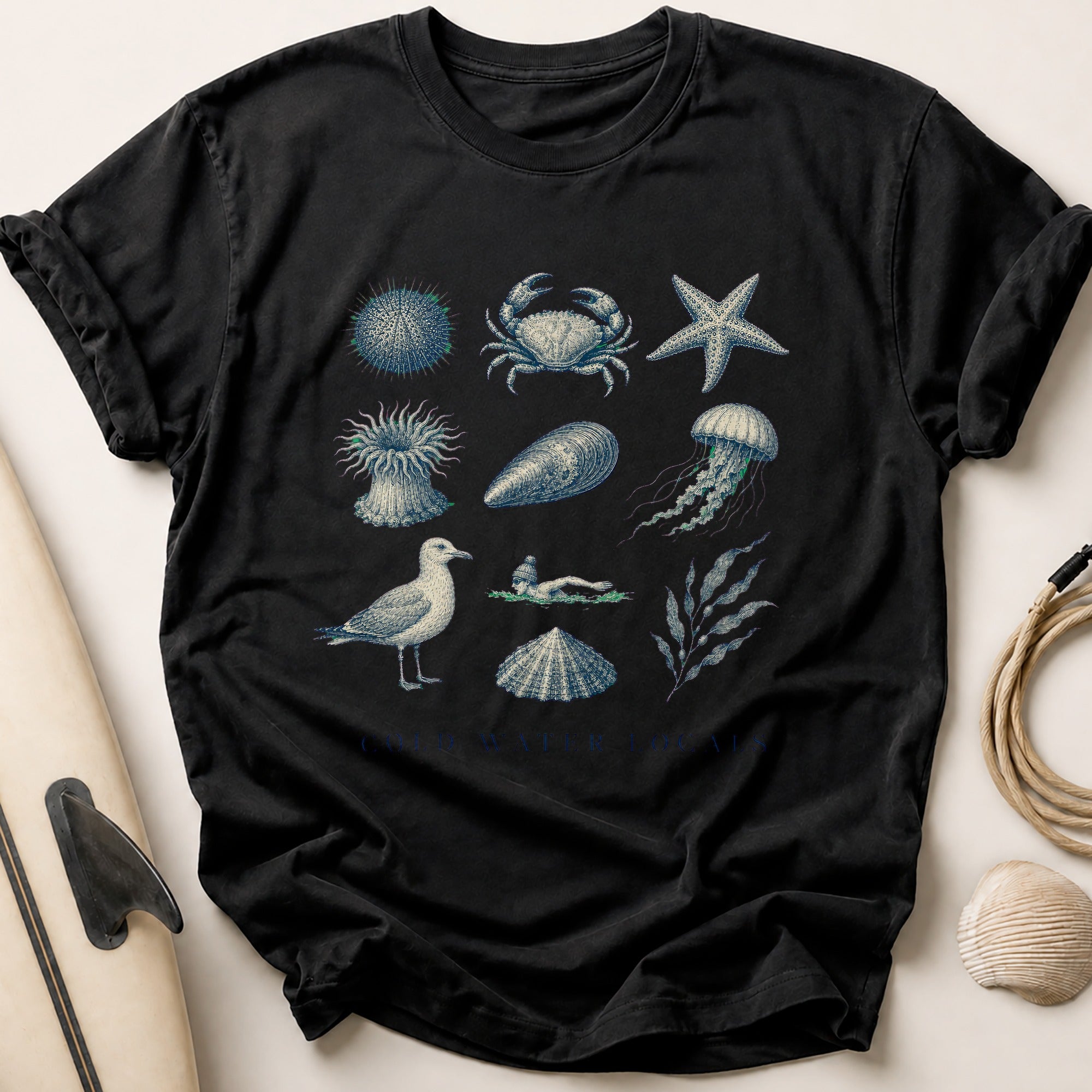 COLD WATER LOCALS Tee - Black