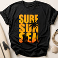 Surf Sun Sea Beach Tropical Tee - Black