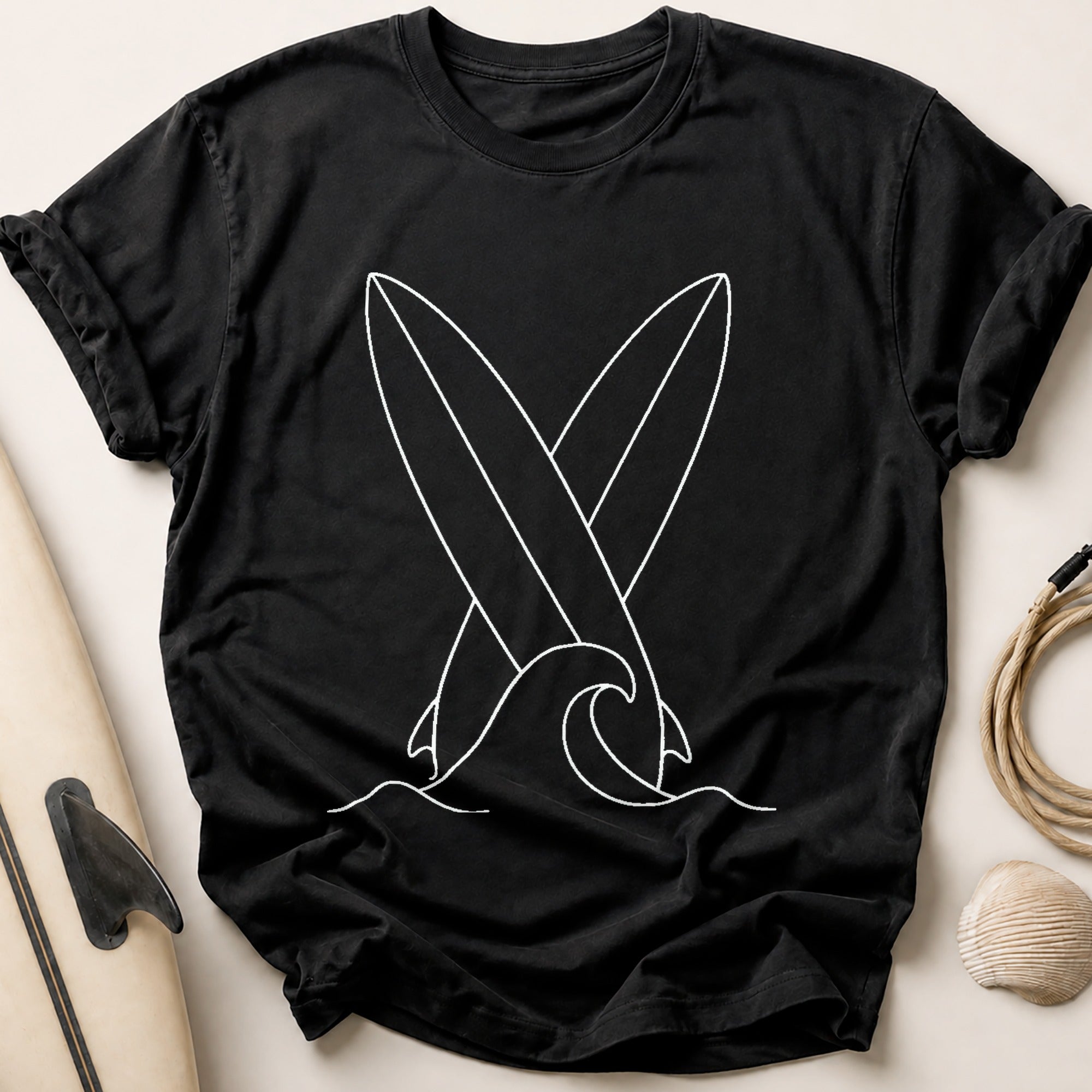 Surfboards Crossed Tee - Black