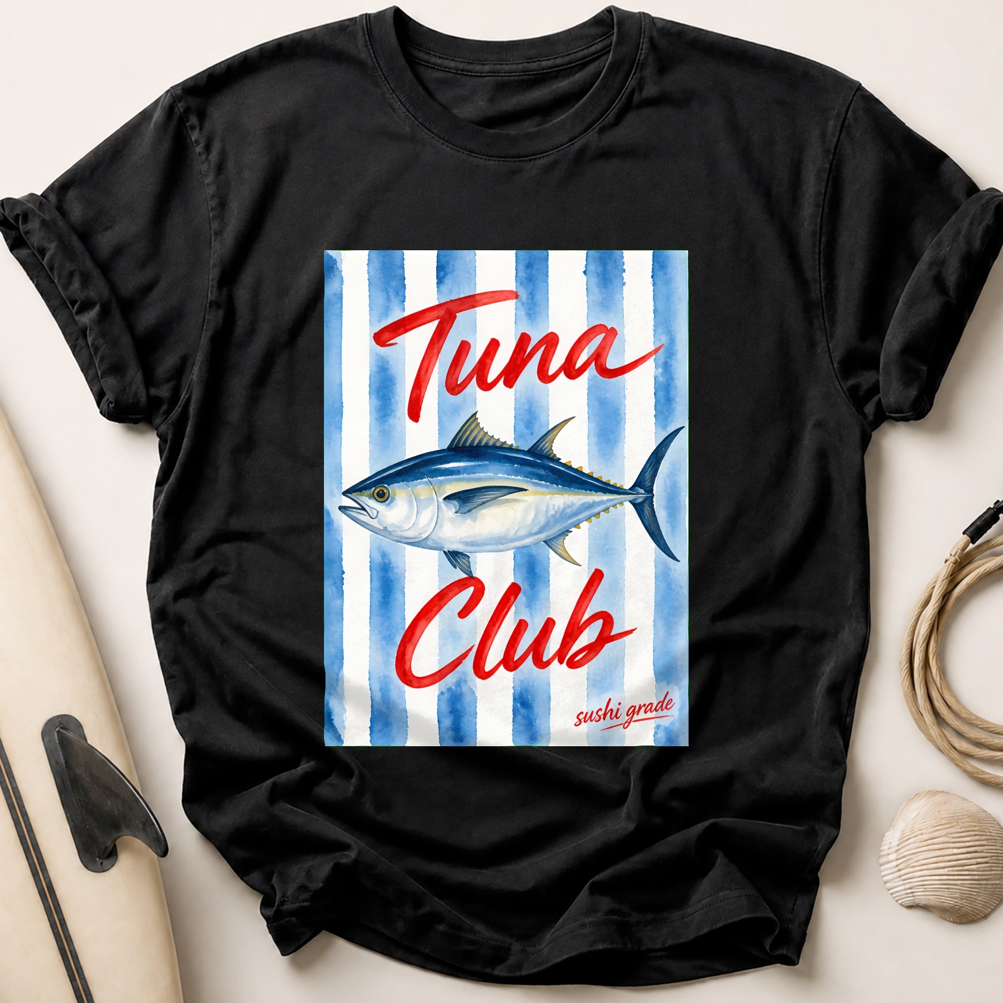 Tuna Club Sushi Grade Fishing Seafood Tee - Black