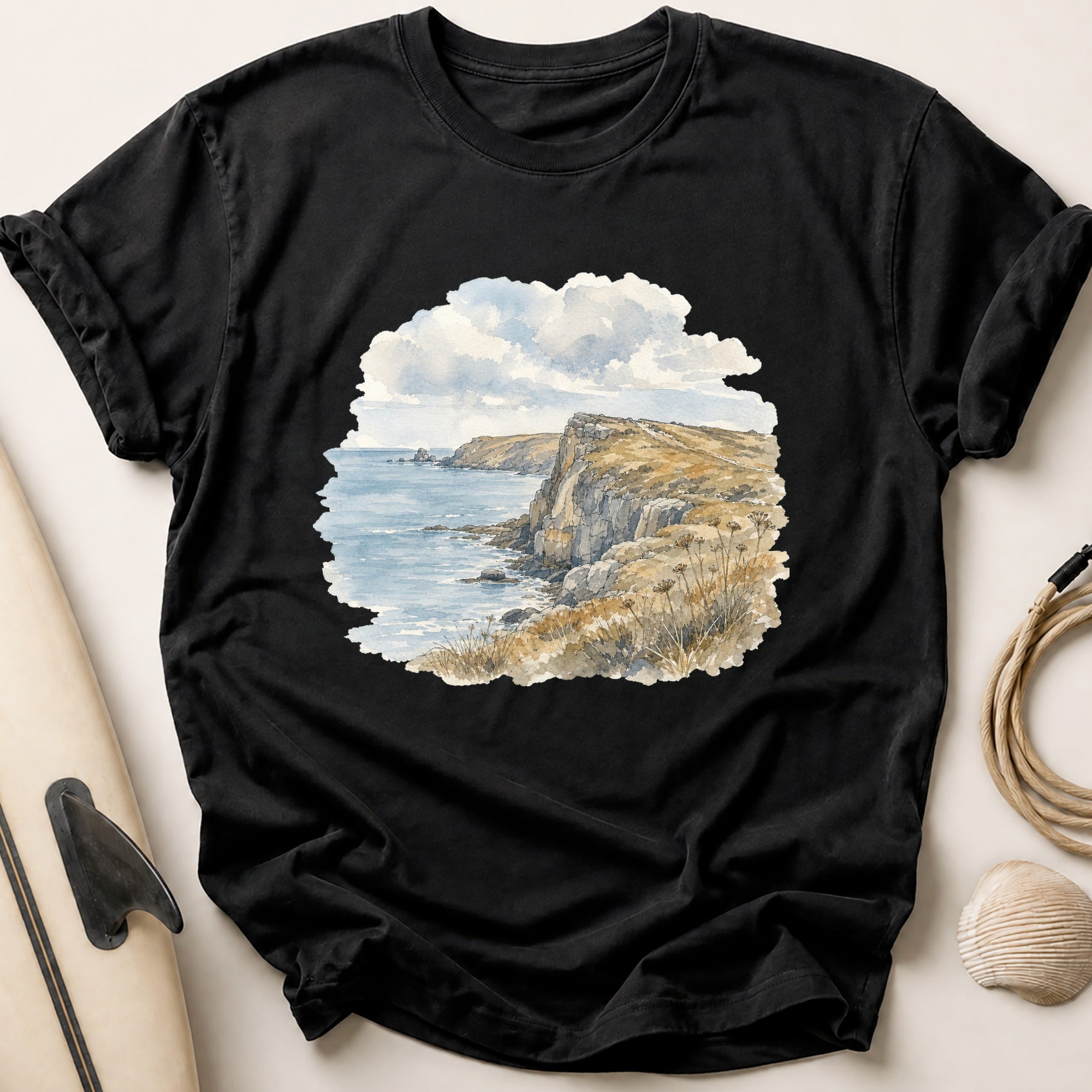 Watercolour Headland Tee - Black