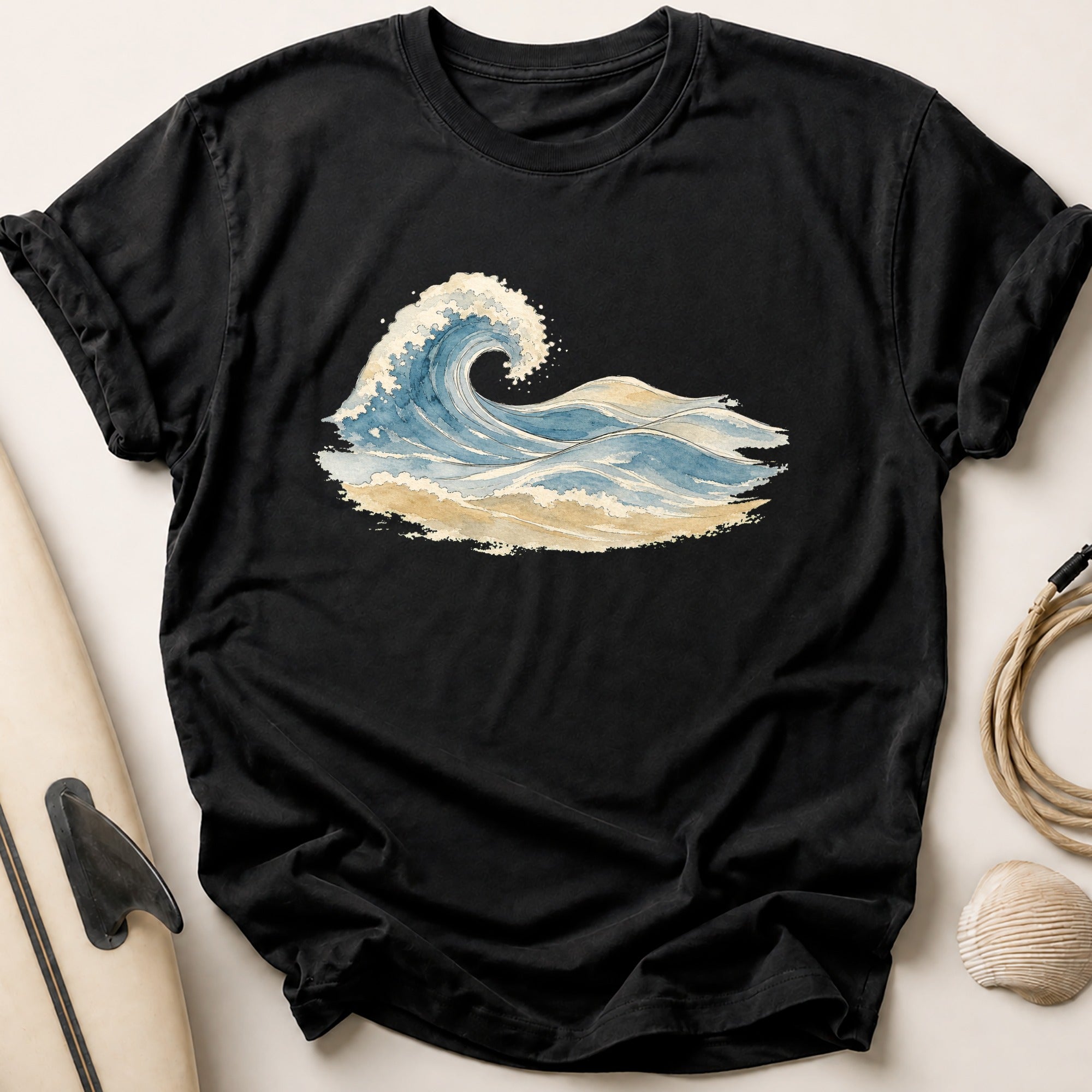 Watercolour Wave Pastel Tee - Black