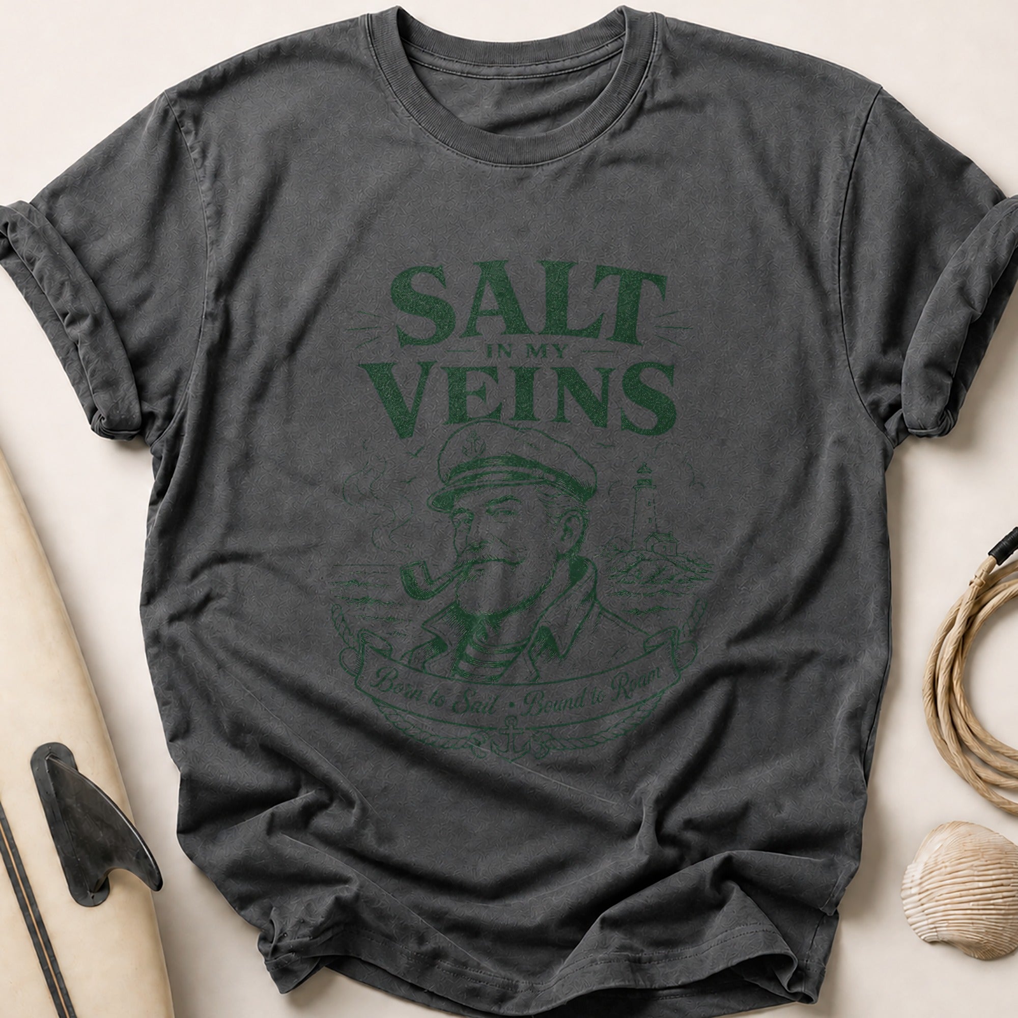 Salt in my Veins Tee - Charcoal