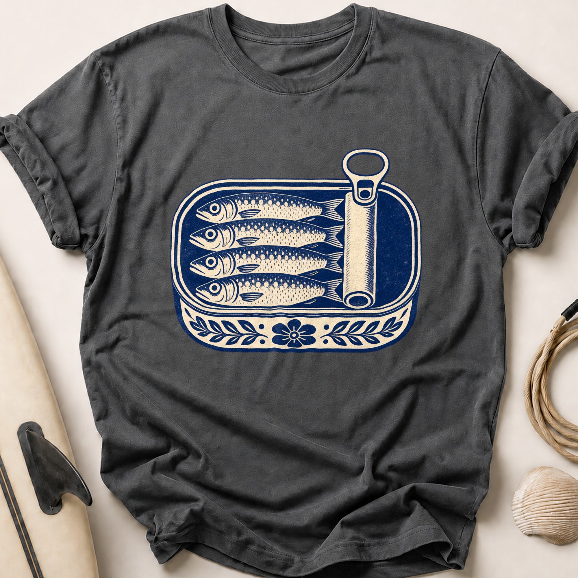 Tin Of Sardines Tee - Charcoal