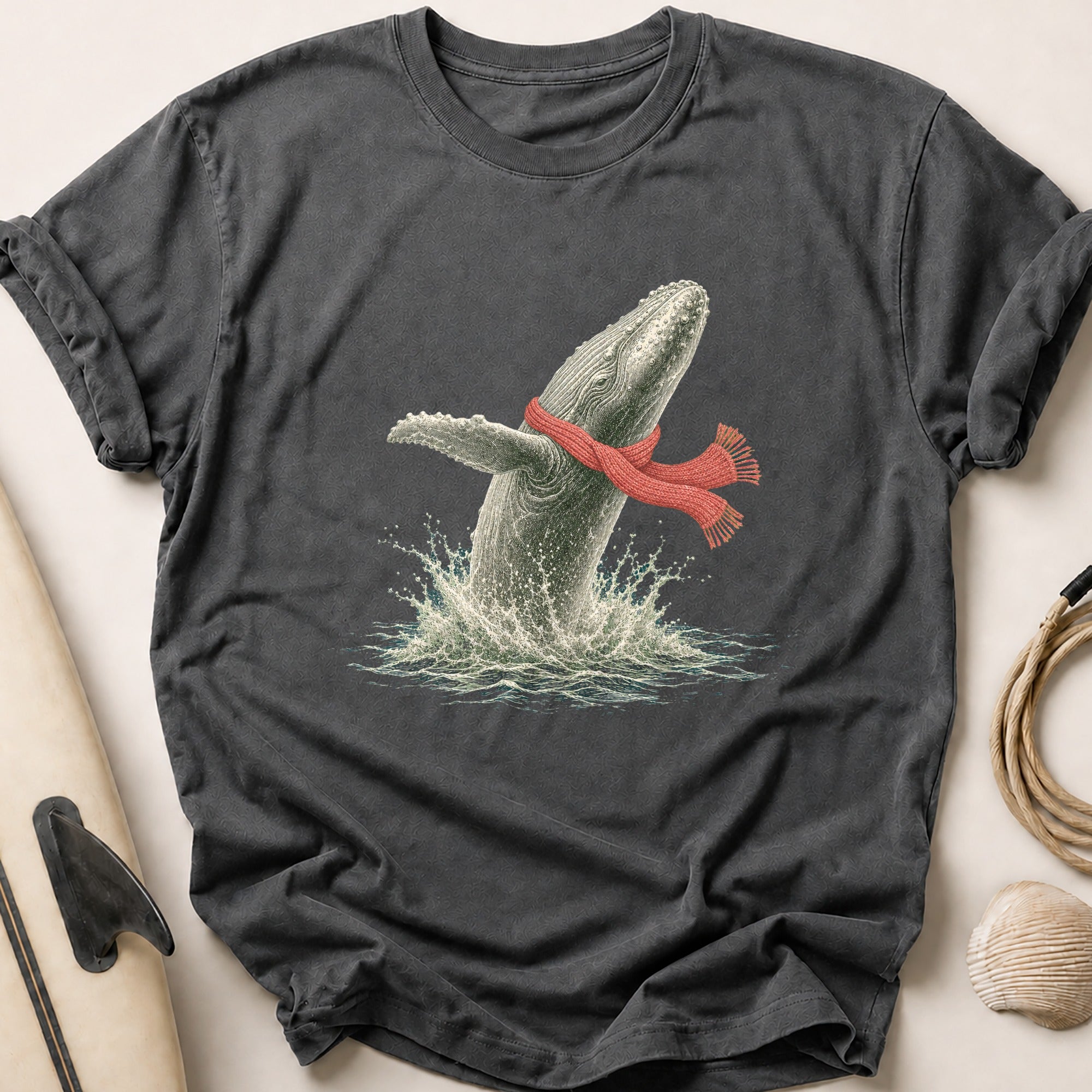 Humpback Whale Breaching Tee - Charcoal